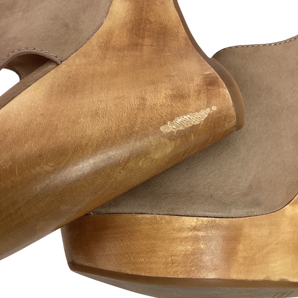 Coach Jade Wedge Slingback Leather Open Toe Sandal Tan A3293 - Picture 8 of 14